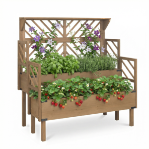 Raised Garden Bed, 2-Tier Vertical with Trellis - IRONPECK