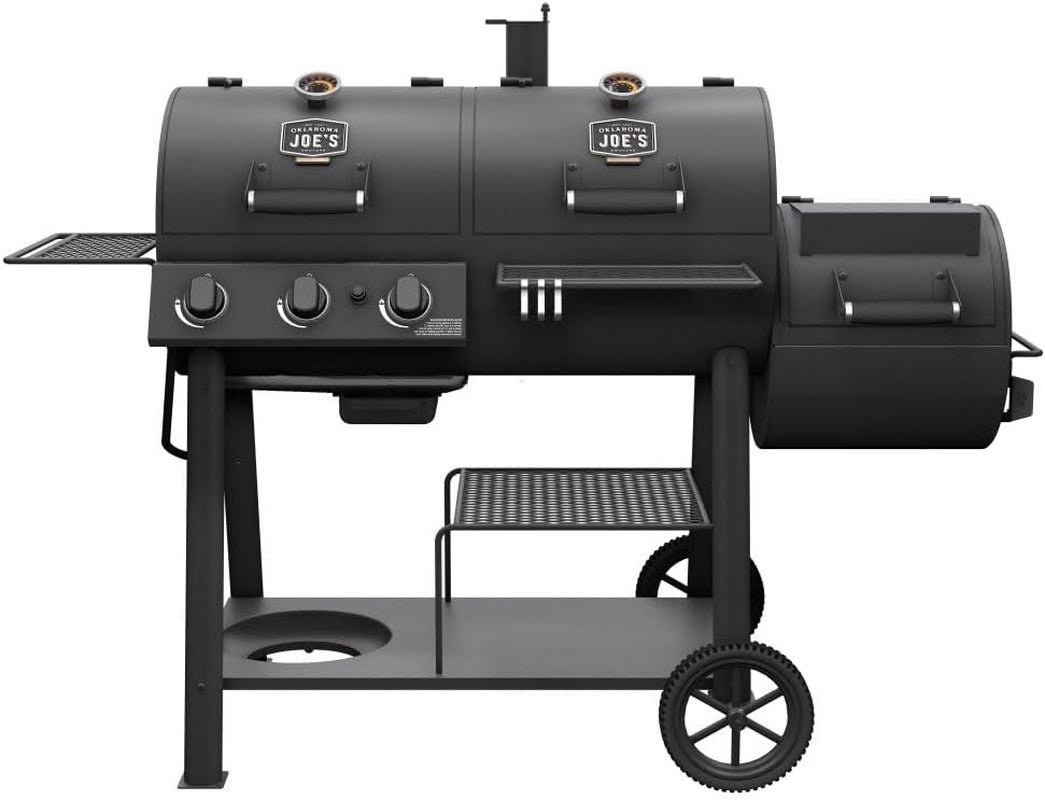 Oklahoma Joe's Canyon Combo Dual Fuel Smoker & Grill - 3-Burner Propane Gas & Charcoal with 1031 sq. in. Cooking Area - 24203004