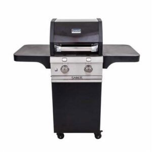 Saber Deluxe 2-Burner Infrared Gas Grill – Black Compact Propane BBQ Grill