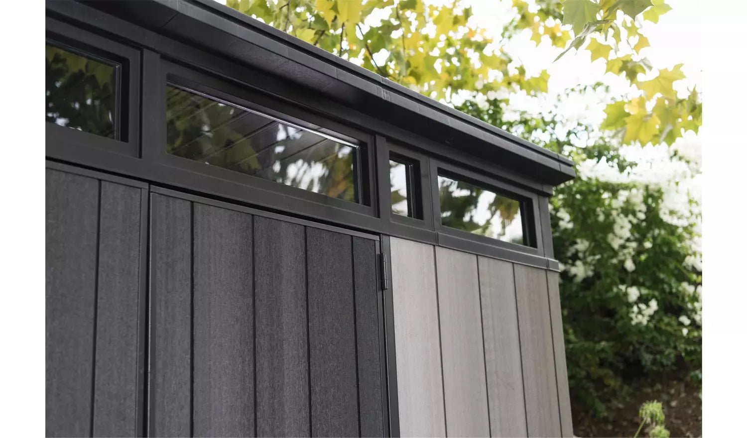 Keter Artisan 9 x 7 ft Resin Storage Shed – Double Door Pent Roof Outdoor Plastic Shed - Image 6
