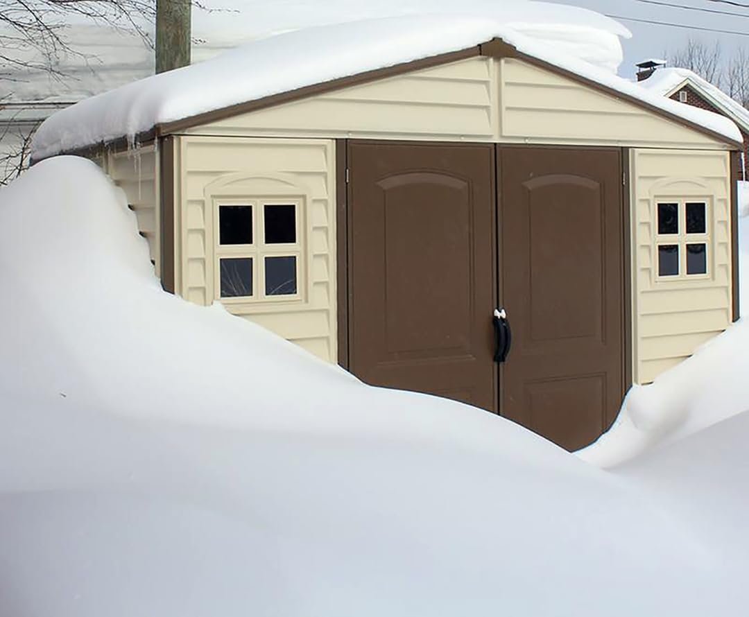 10 x 8 ft Outdoor Resin Storage Shed with Double Doors, Windows & Floor Foundation – Plastic Backyard Shed - Image 5