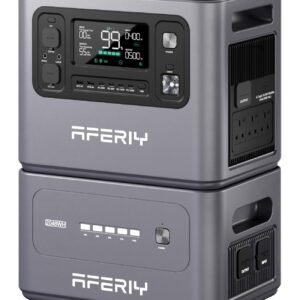 AFERIY P280 4096Wh Portable Power Station with Extra Battery – 2800W LiFePO4 Solar Generator for Home Backup