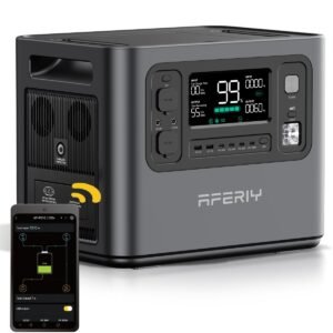 AFERIY P210 Solar Generator 2048Wh 2400W (4800W Peak) – LiFePO4 Portable Power Station for Home & RV