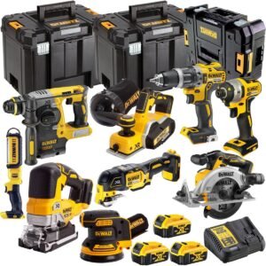 DEWALT 20V MAX XR Brushless 9 Tool Combo Kit with 3 x 5.0Ah Batteries, Charger & TSTAK Storage (DCKT4T9B3)