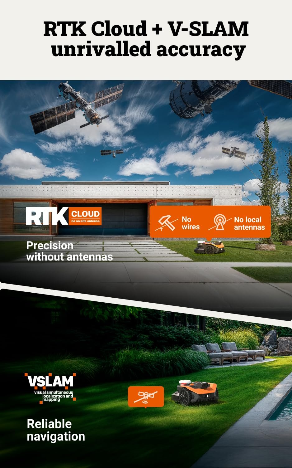 WORX Landroid Vision Cloud WR303E 2WD Robot Lawn Mower – Wire-Free AI Vision Robotic Mower with App Control - Image 4