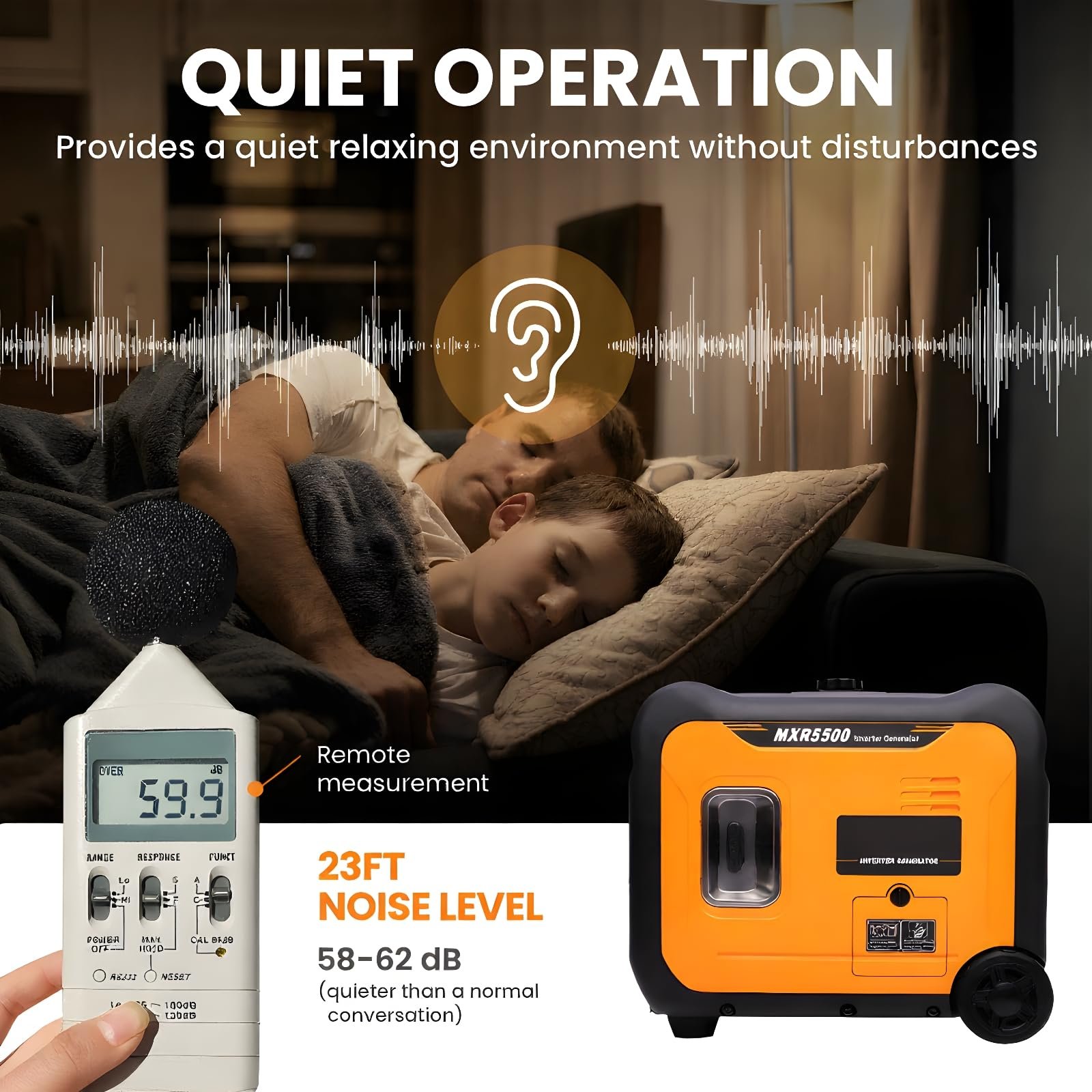 maXpeedingrods 5500W Gas Inverter Generator – Quiet Pure Sine Wave Portable Generator for RV, Home Backup & Jobsite - Image 5