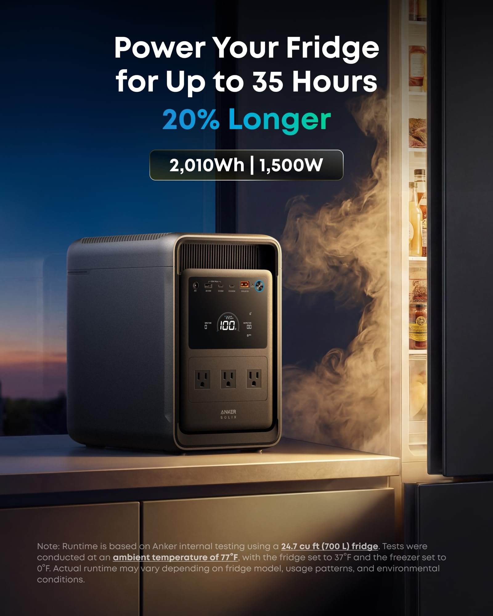 Anker SOLIX S2000 Portable Power Station 2010Wh 3000W Peak – LiFePO4 Home Backup Battery Generator - Image 2