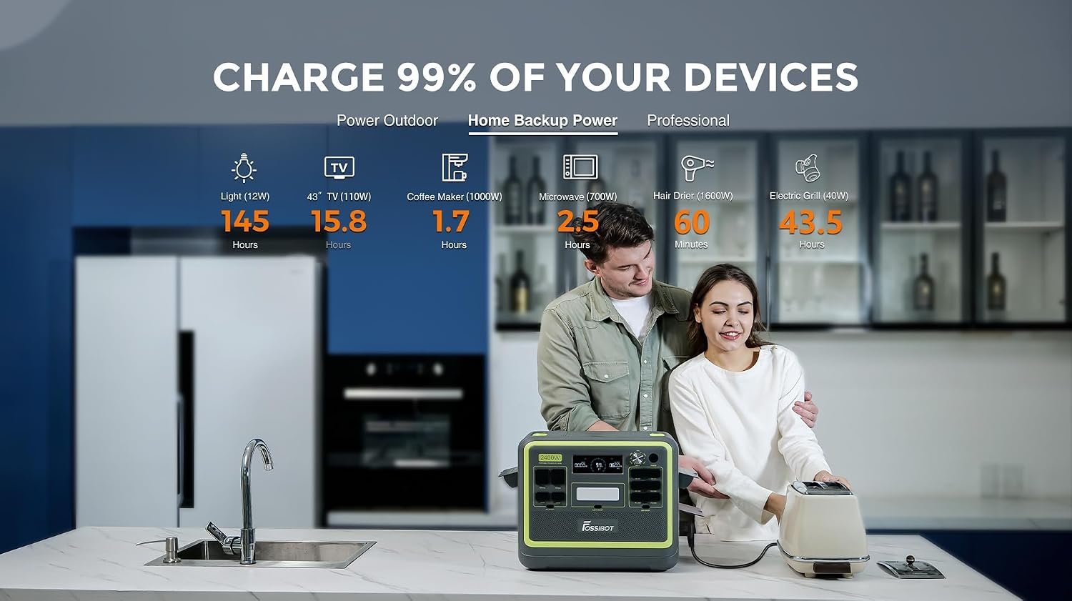 2048Wh Portable Power Station 2400W LiFePO4 – Fast Charging Solar Generator for Home Backup & Off-Grid - Image 4