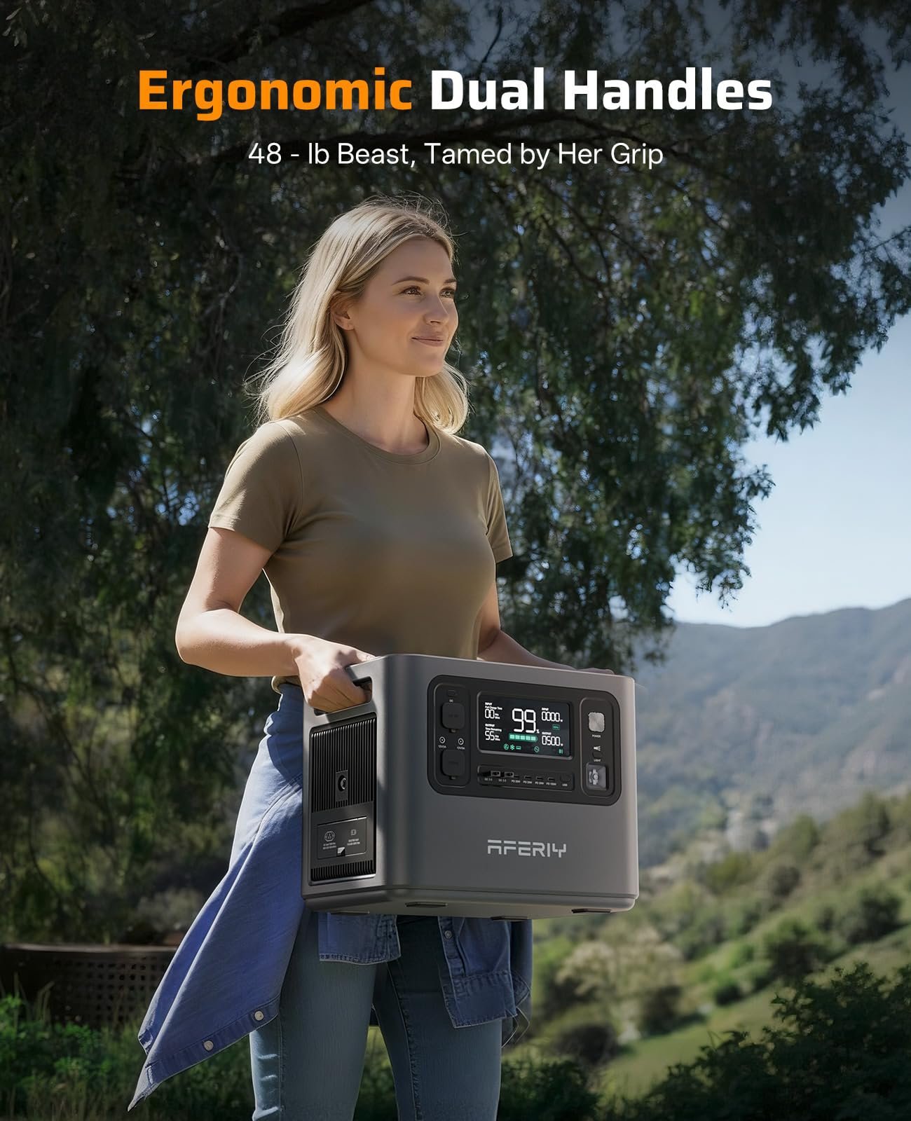 AFERIY P210 Solar Generator 2048Wh 2400W (4800W Peak) – LiFePO4 Portable Power Station for Home & RV - Image 7