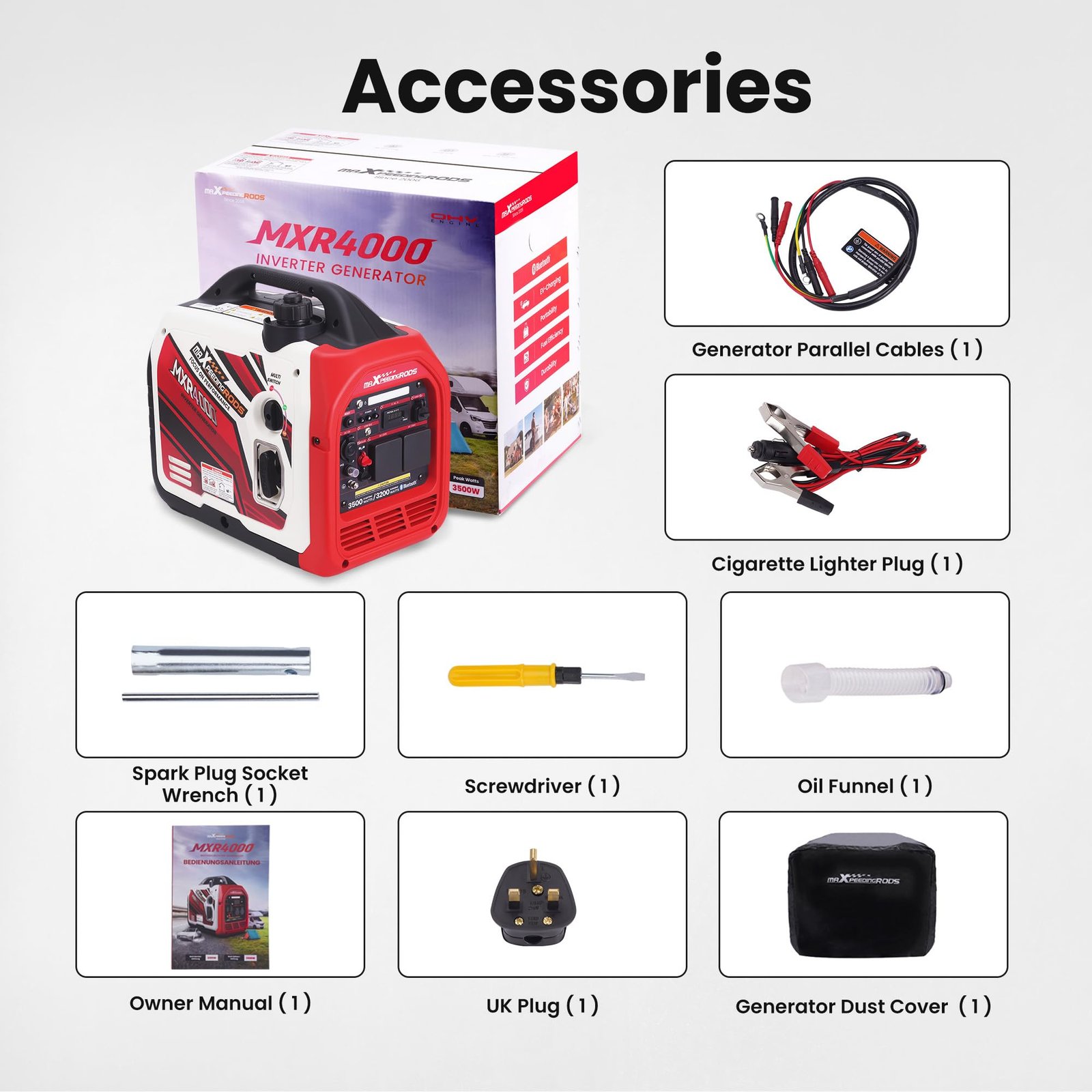 3500W Portable Gas Generator – Backup Power for Home, Camping & RV, 3 Outlets - Image 9