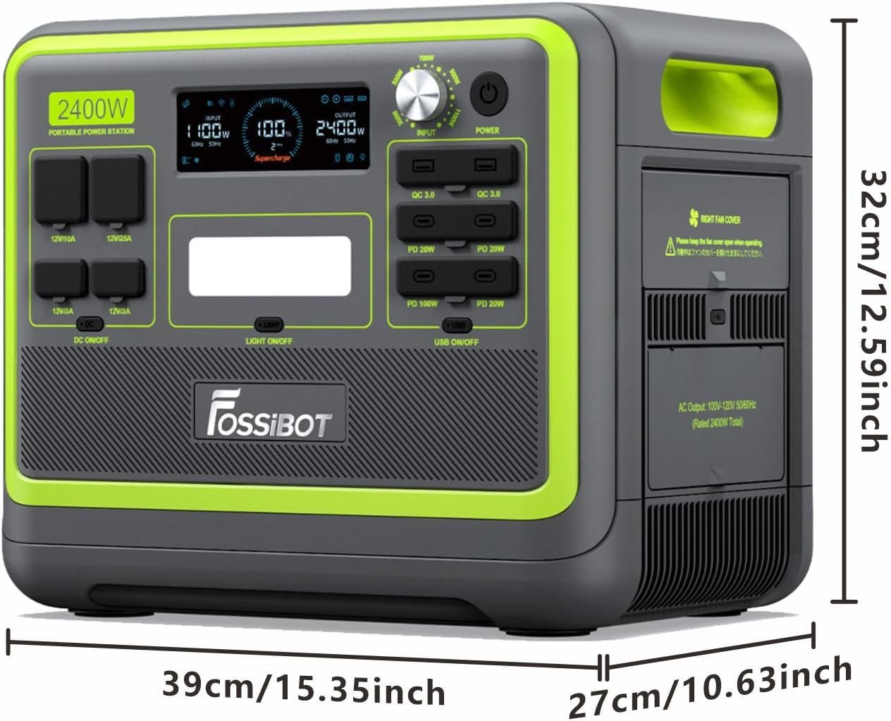 2048Wh Portable Power Station 2400W LiFePO4 – Fast Charging Solar Generator for Home Backup & Off-Grid - Image 3