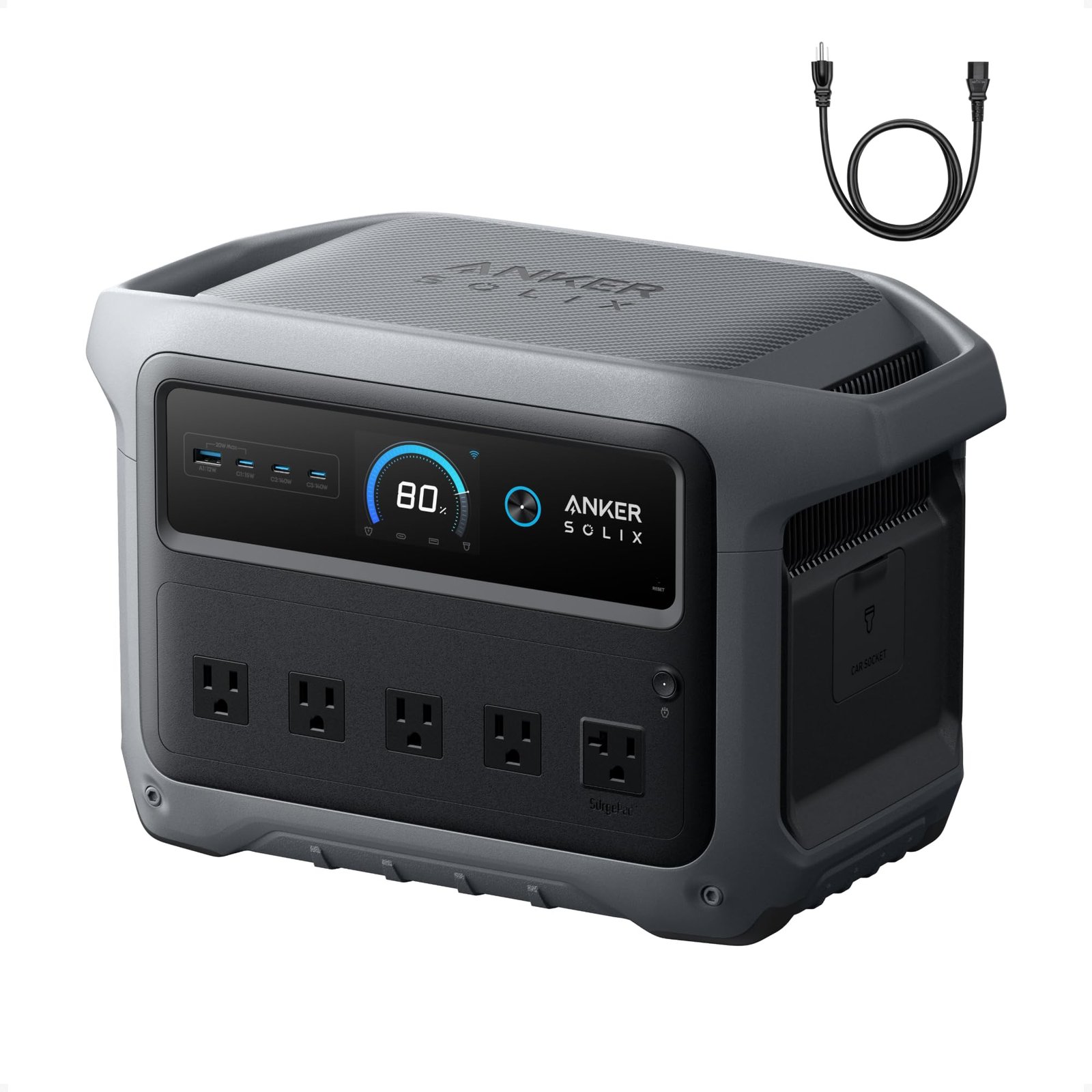 Anker SOLIX C1000 Gen 2 Portable Power Station 1024Wh 2000W – LiFePO4 Solar Generator with AC Charging Cable
