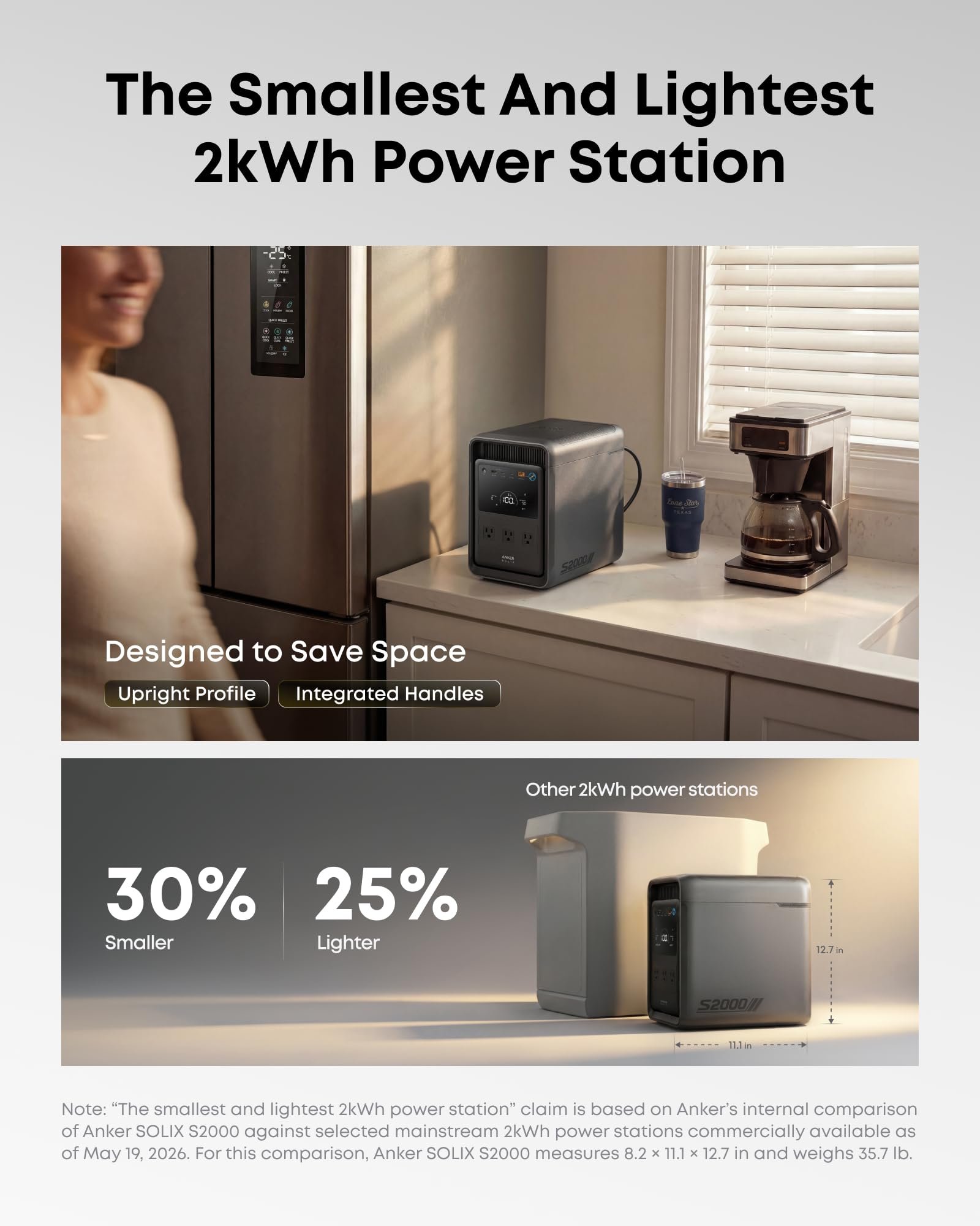 Anker SOLIX S2000 Portable Power Station 2010Wh 3000W Peak – LiFePO4 Home Backup Battery Generator - Image 4