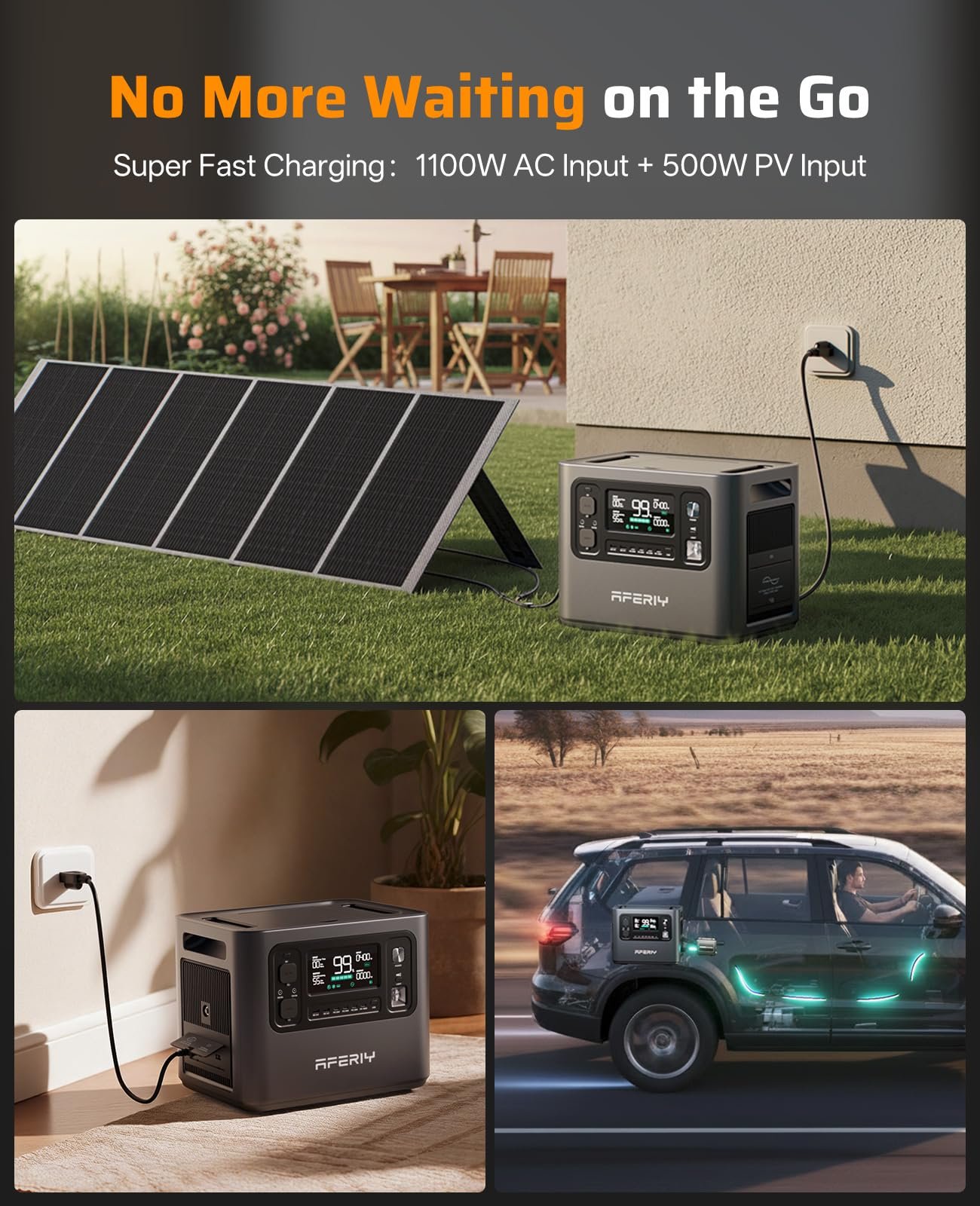 AFERIY P210 Solar Generator 2048Wh 2400W (4800W Peak) – LiFePO4 Portable Power Station for Home & RV - Image 2