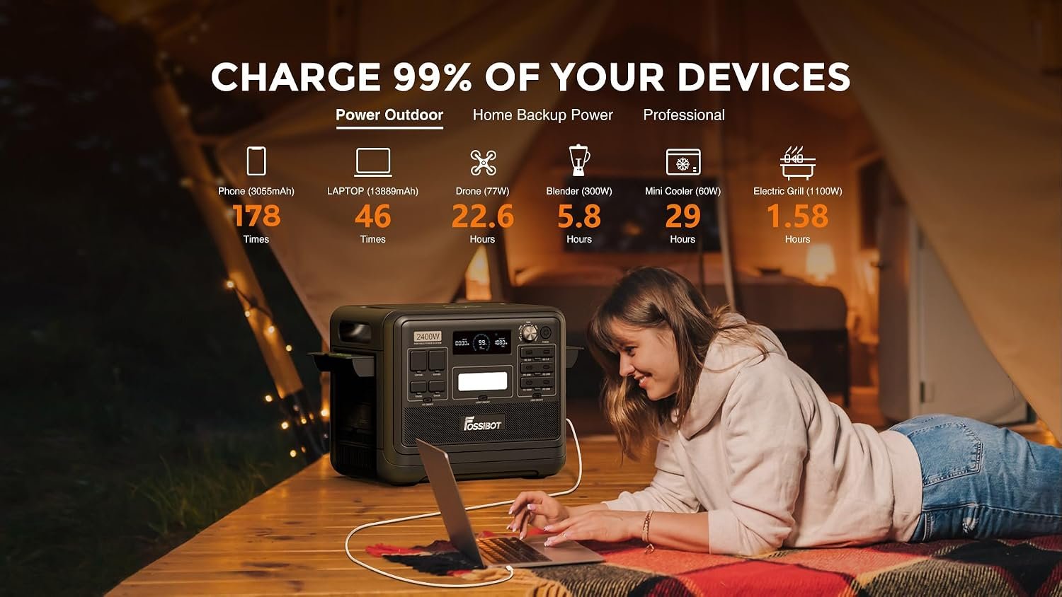 2048Wh Portable Power Station 2400W LiFePO4 – Fast Charging Solar Generator for Home Backup & Off-Grid - Image 5