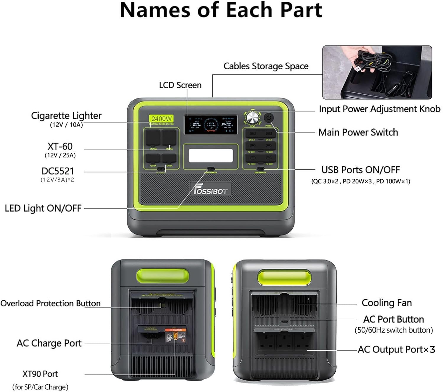 2048Wh Portable Power Station 2400W LiFePO4 – Fast Charging Solar Generator for Home Backup & Off-Grid - Image 10