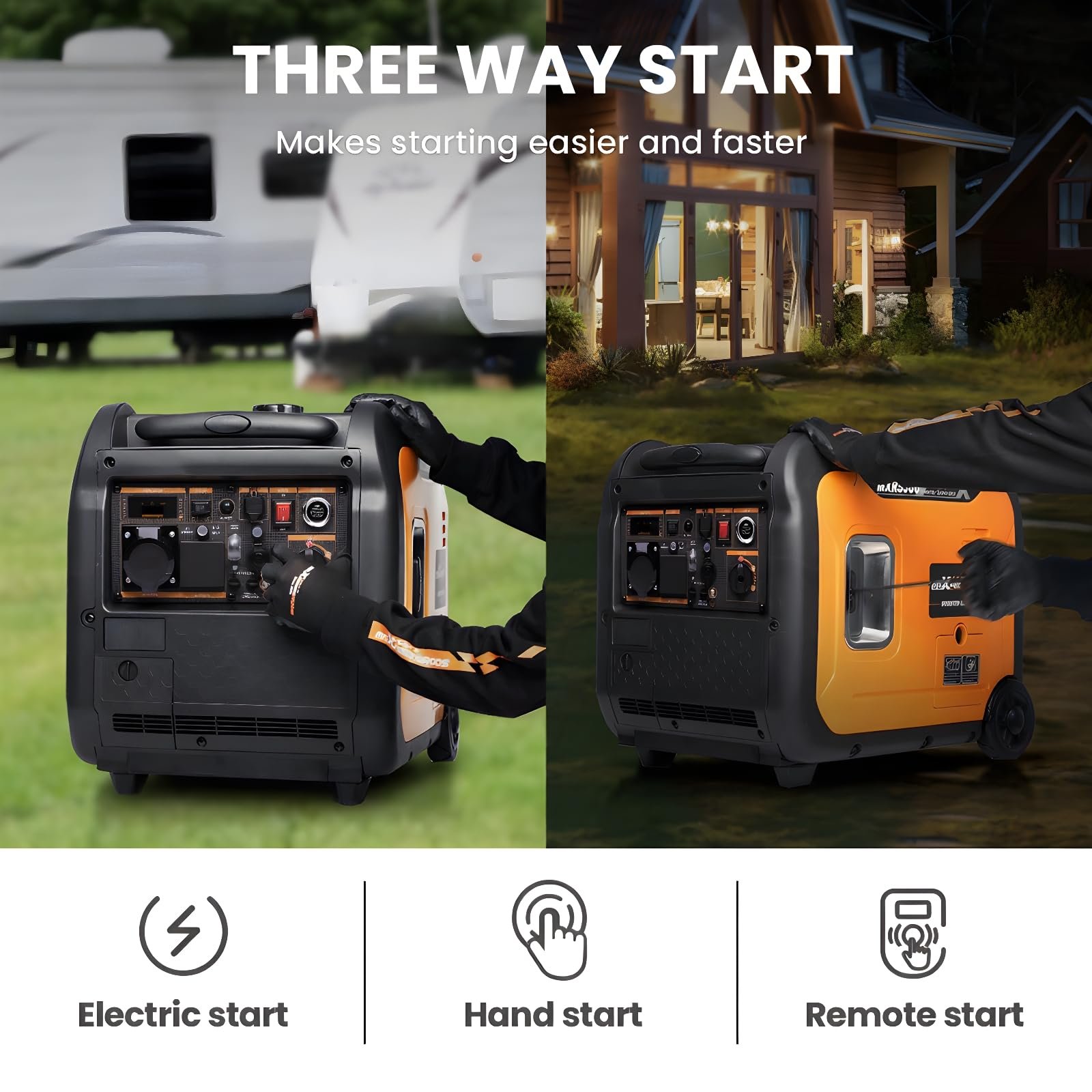 maXpeedingrods 5500W Gas Inverter Generator – Quiet Pure Sine Wave Portable Generator for RV, Home Backup & Jobsite - Image 2