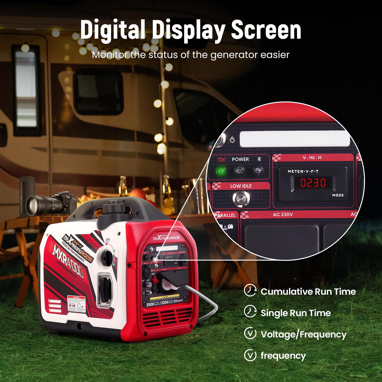 3500W Portable Gas Generator – Backup Power for Home, Camping & RV, 3 Outlets - Image 4