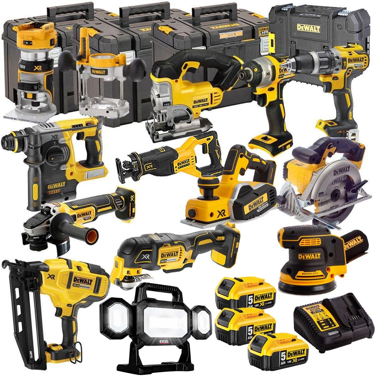 DEWALT 20V MAX XR 13 Tool Combo Kit with 3 x 5.0Ah Batteries – Cordless Power Tool Set (T4TKIT-4824)
