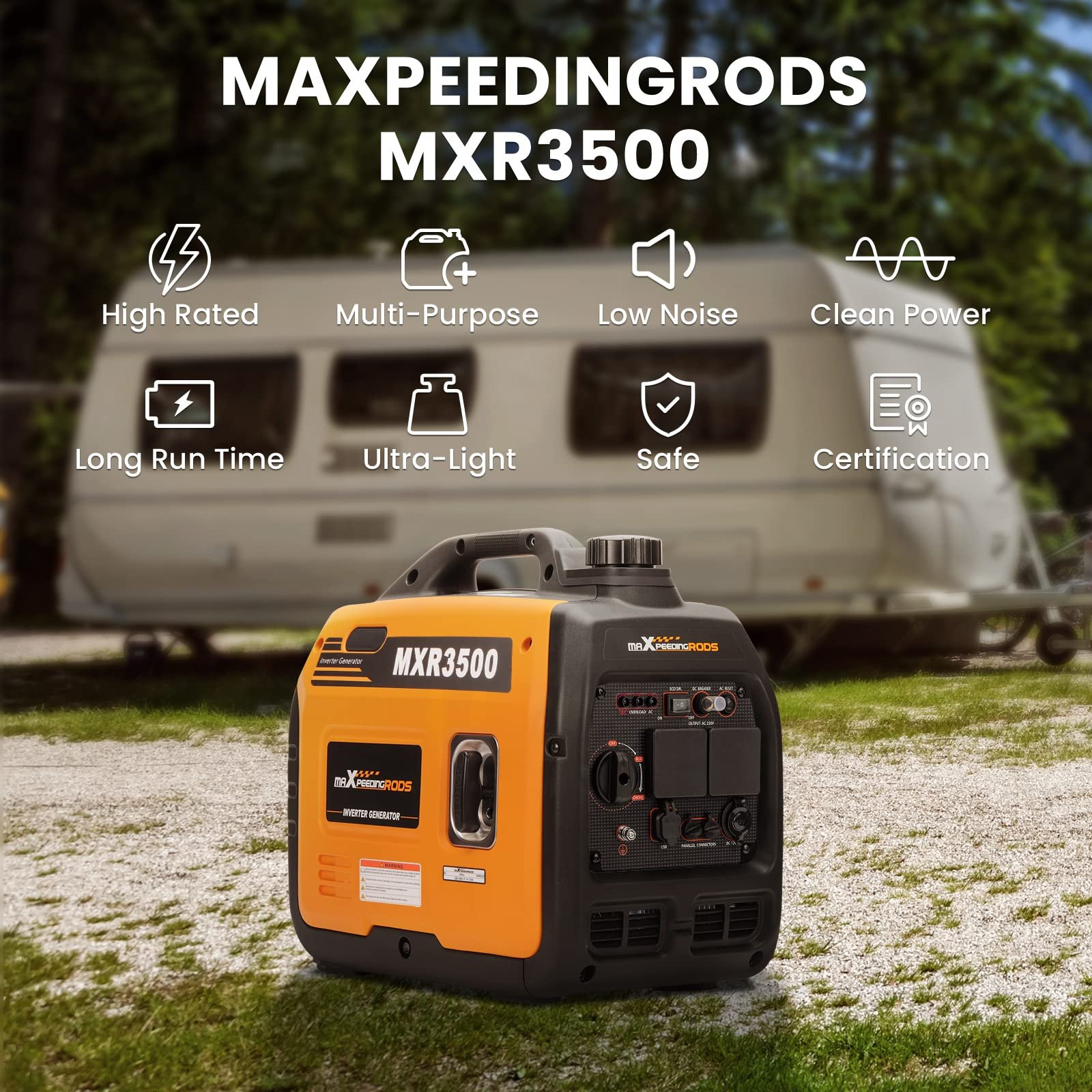 3300W Gas Inverter Generator – Portable Generator with Parallel Kit, 8 Hr Runtime - Image 2
