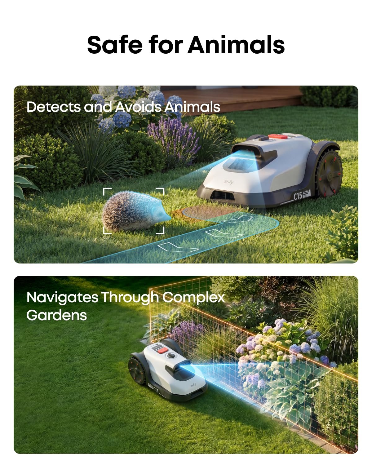 eufy C15 Robot Lawn Mower with Garage – Wire-Free AI Vision Robotic Mower for Lawns up to 5,400 sq ft - Image 6