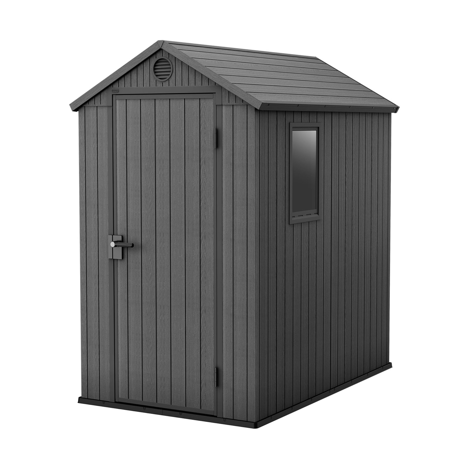 6 x 8 ft Outdoor Resin Storage Shed with Double Doors, Window & Heavy-Duty Floor – Plastic Backyard Shed - Image 12