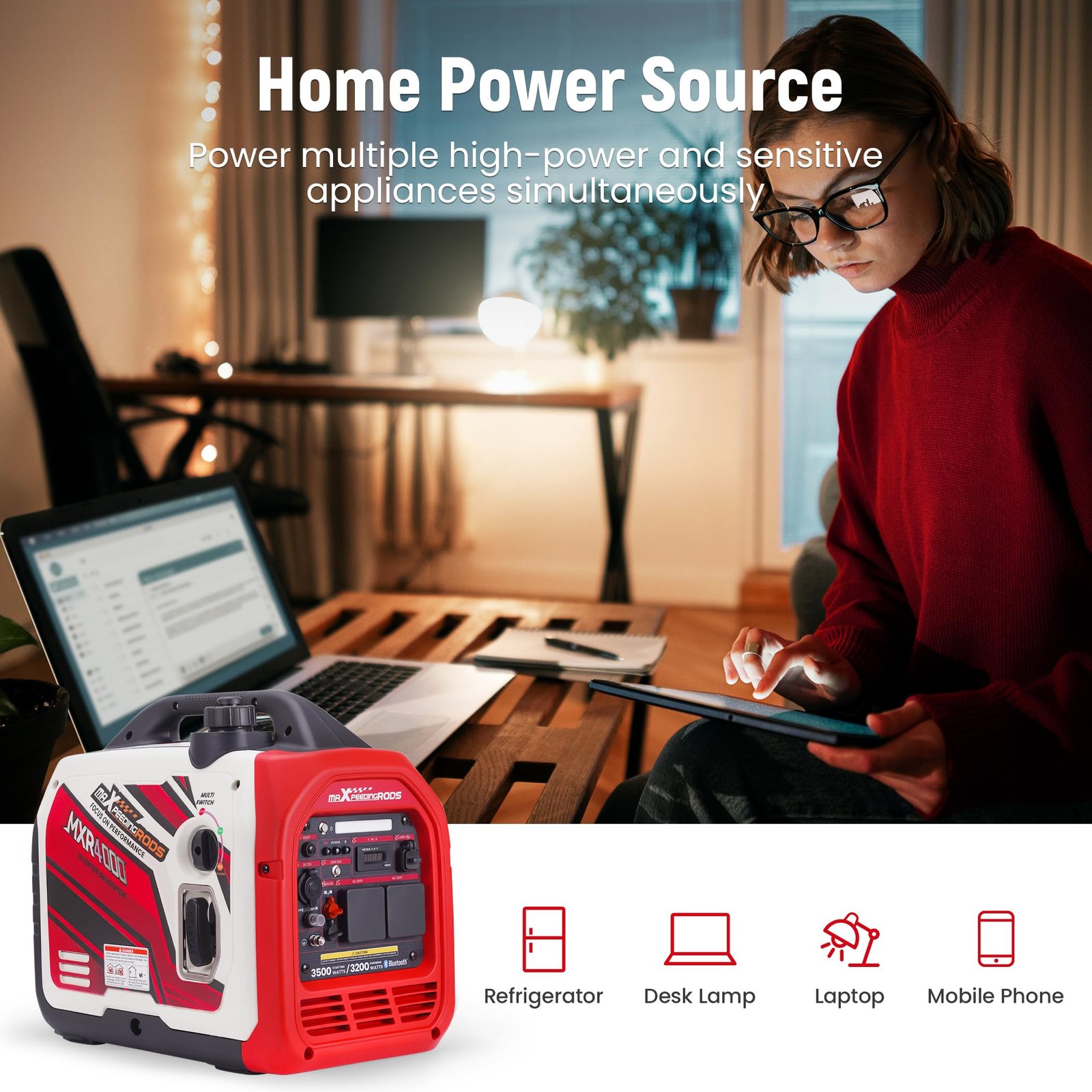 3500W Portable Gas Generator – Backup Power for Home, Camping & RV, 3 Outlets - Image 6
