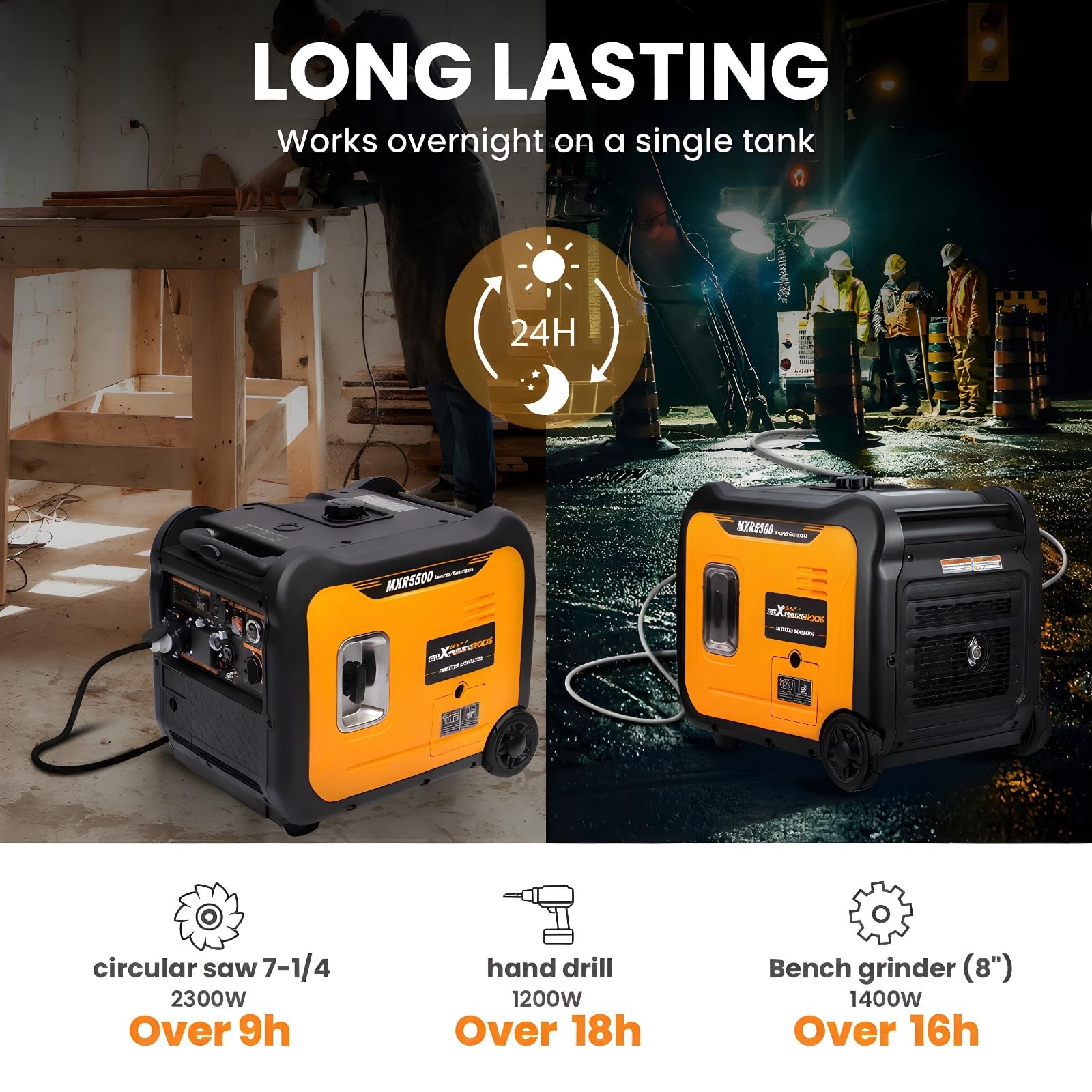 maXpeedingrods 5500W Gas Inverter Generator – Quiet Pure Sine Wave Portable Generator for RV, Home Backup & Jobsite - Image 4