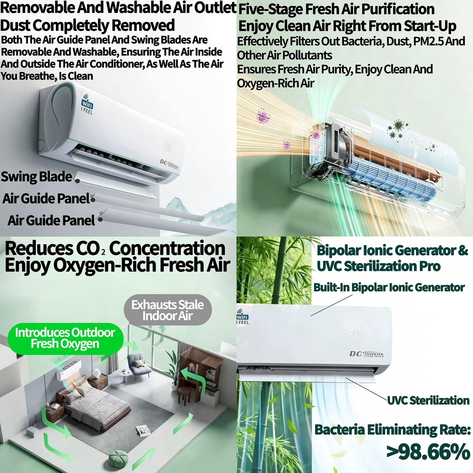 18000 BTU Ductless Mini Split Air Conditioner & Heat Pump – Wi-Fi, 5-in-1 AC, Heater, Dehumidifier, Install Kit - Image 9
