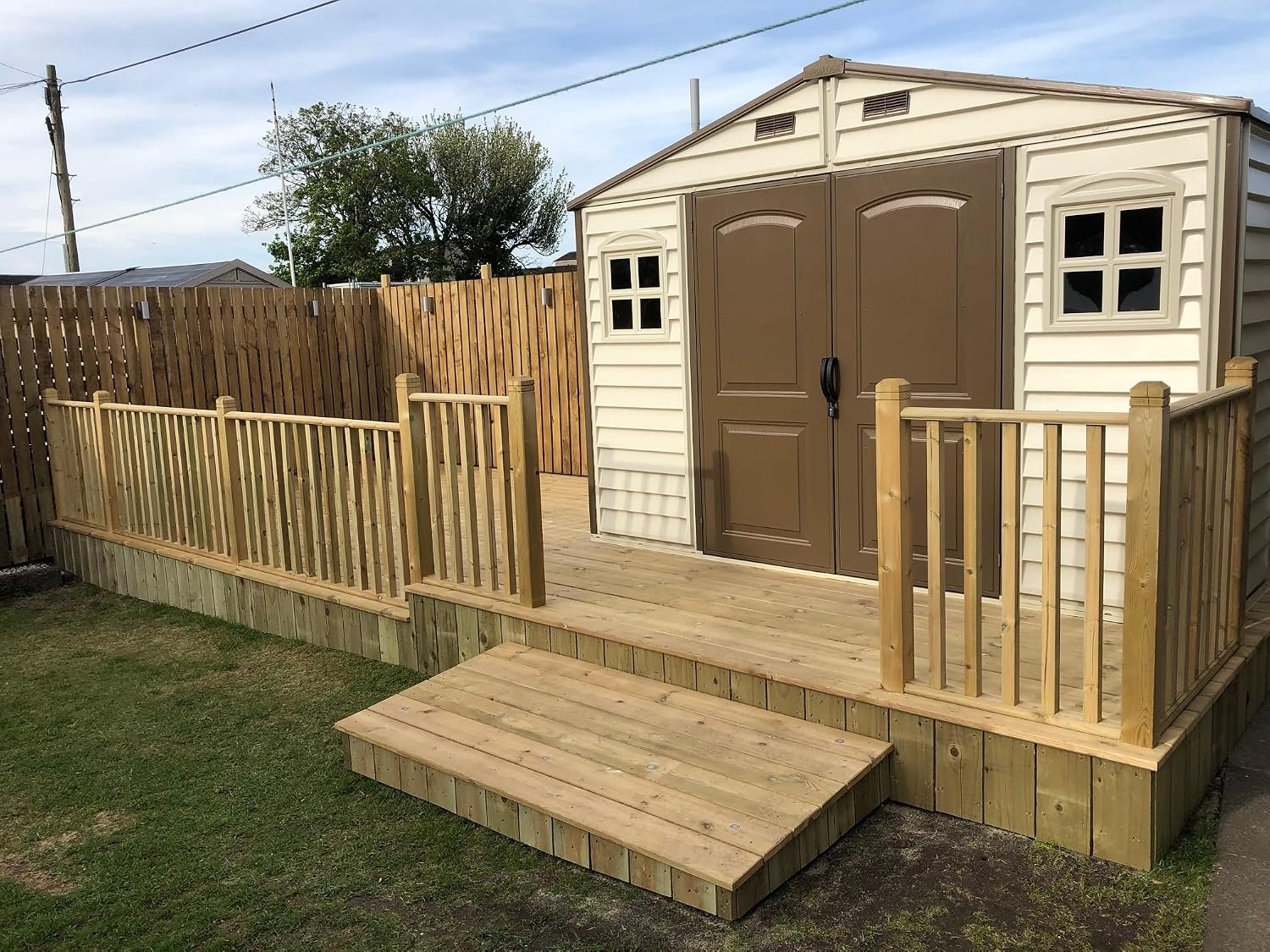 10 x 8 ft Outdoor Resin Storage Shed with Double Doors, Windows & Floor Foundation – Plastic Backyard Shed - Image 14