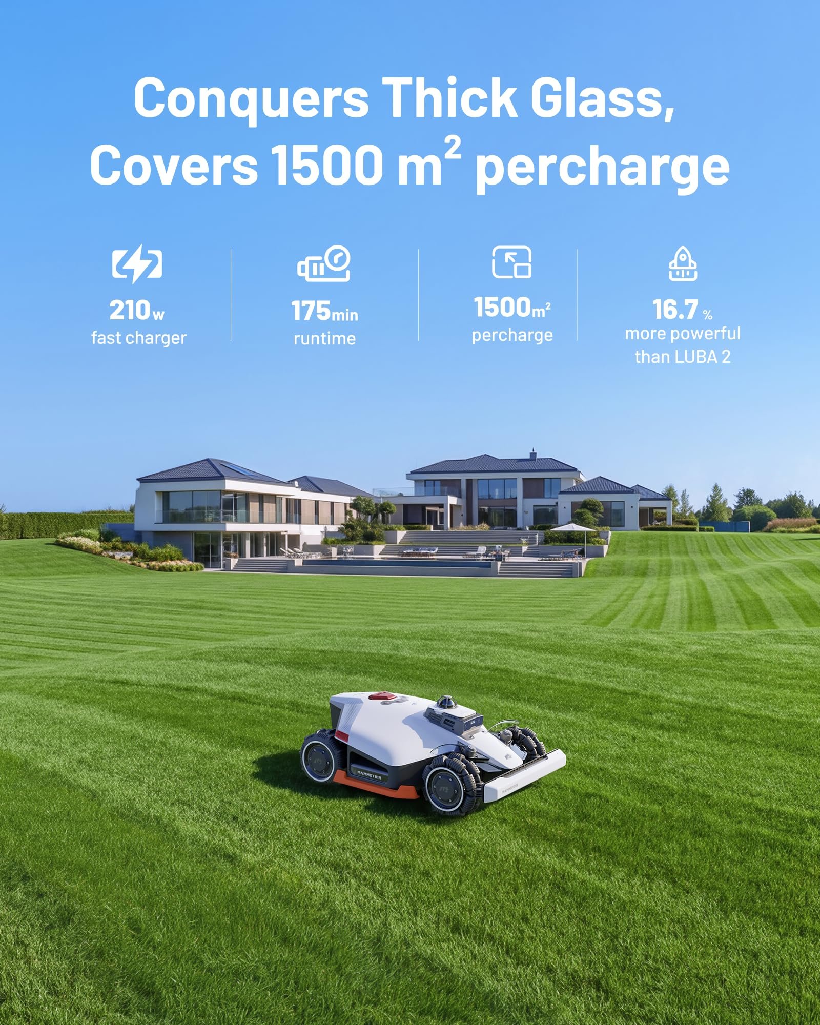 Mammotion LUBA 3 AWD 1500 Robot Lawn Mower – Wire-Free LiDAR + RTK + AI Vision, for Lawns up to 0.37 Acre - Image 6