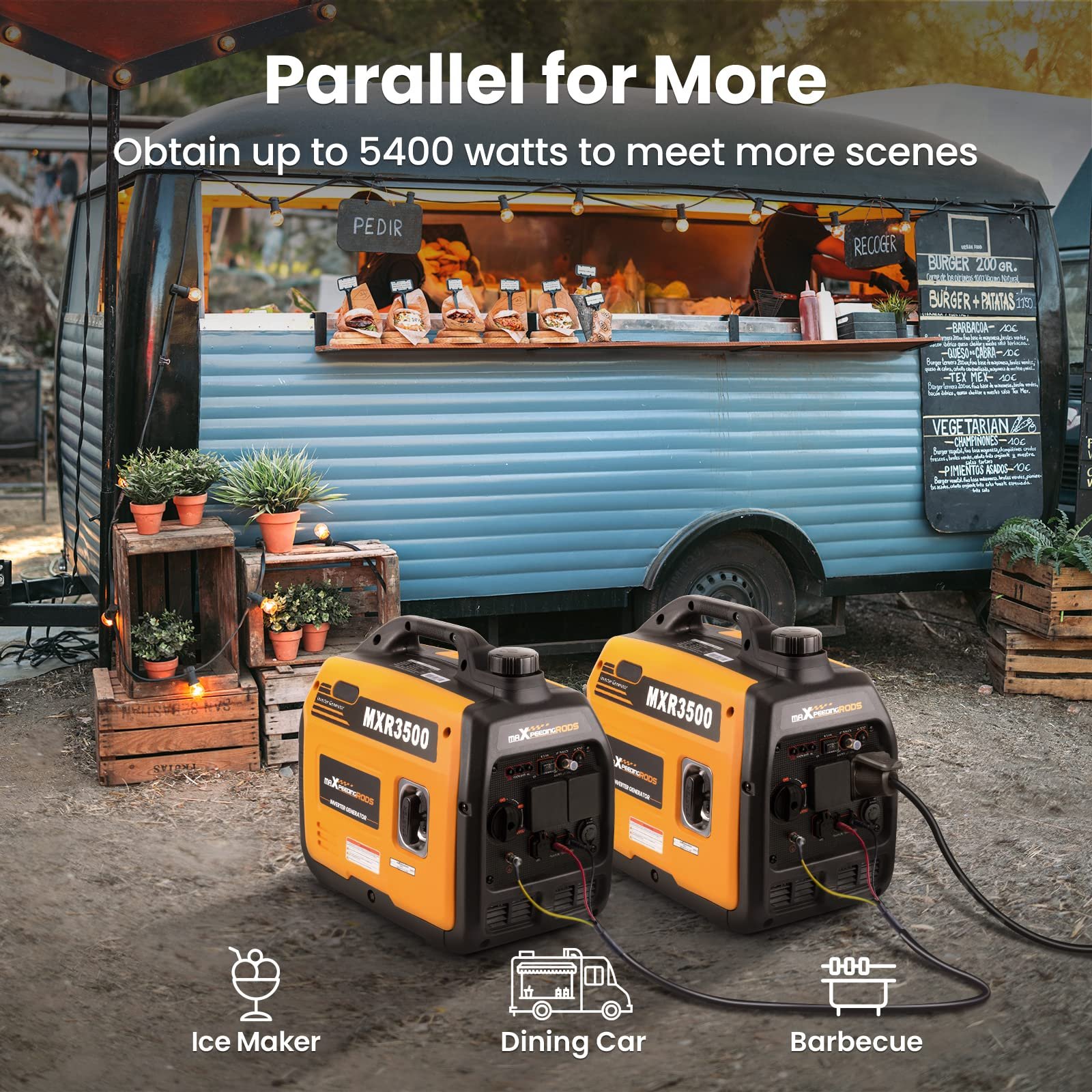 3300W Gas Inverter Generator – Portable Generator with Parallel Kit, 8 Hr Runtime - Image 5