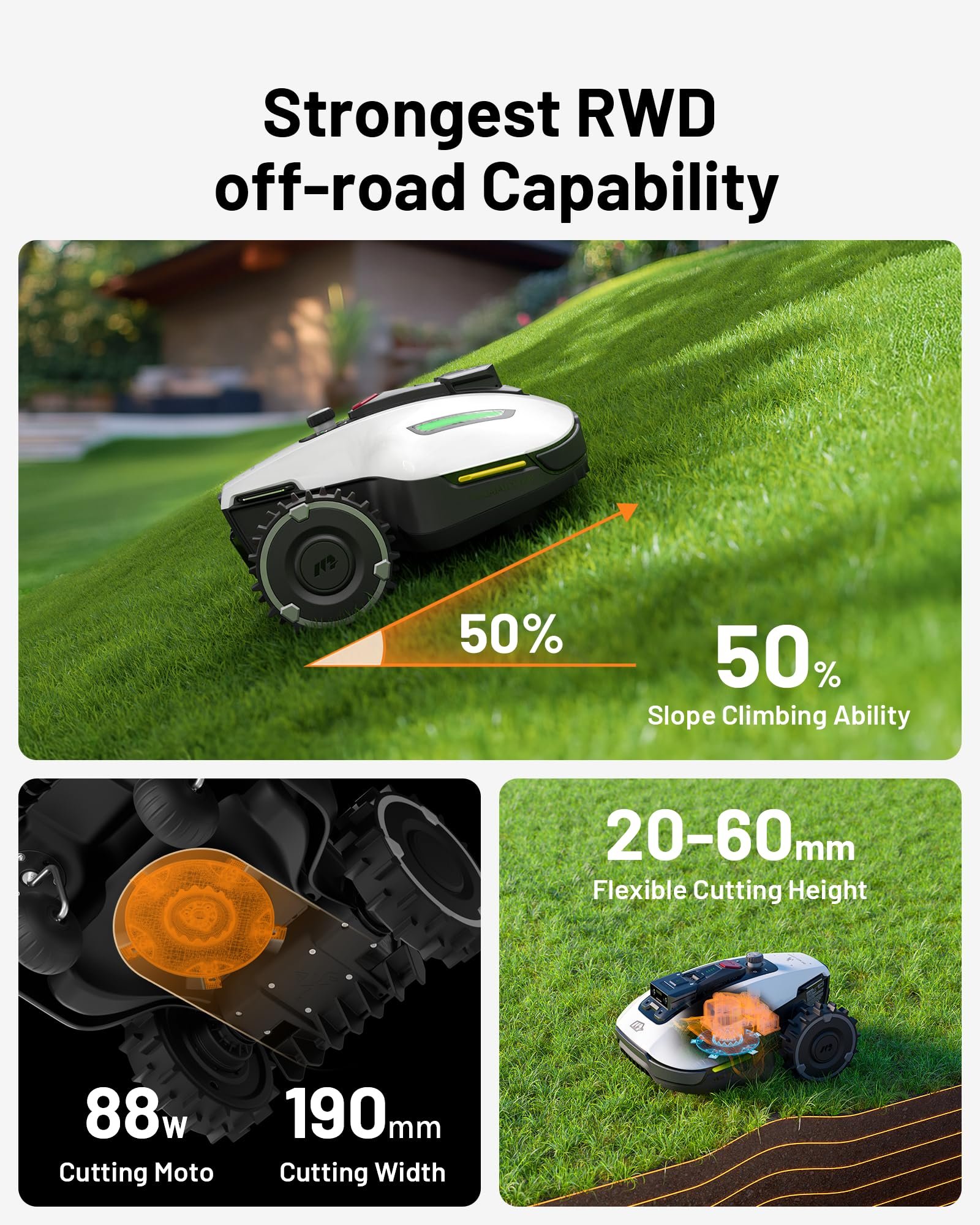 Mammotion YUKA mini 500 Robot Lawn Mower – Wire-Free 3D AI Vision, 45% Slopes, 4G, for Lawns up to 5,400 sq ft - Image 5