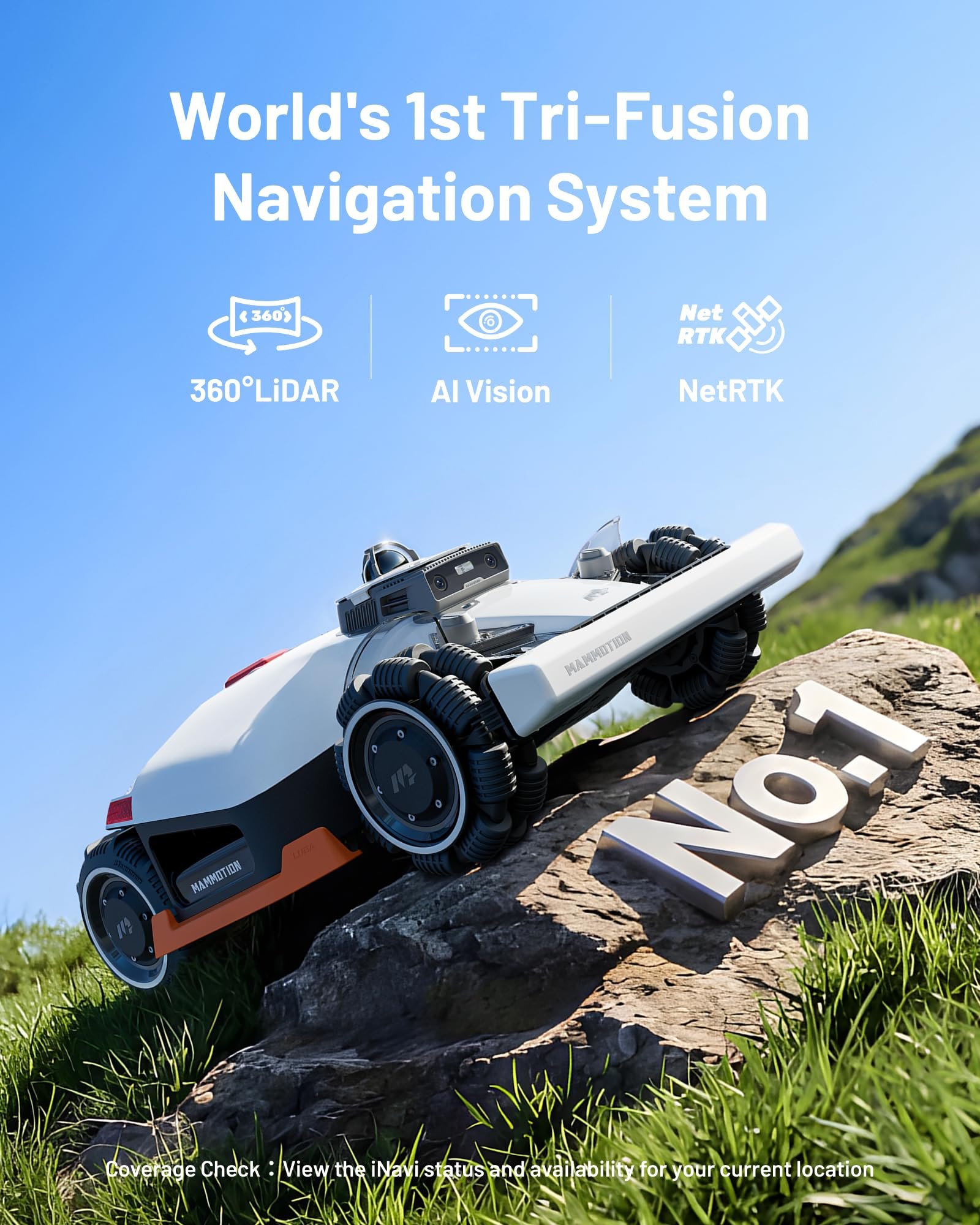 Mammotion LUBA 3 AWD 1500 Robot Lawn Mower – Wire-Free LiDAR + RTK + AI Vision, for Lawns up to 0.37 Acre - Image 2