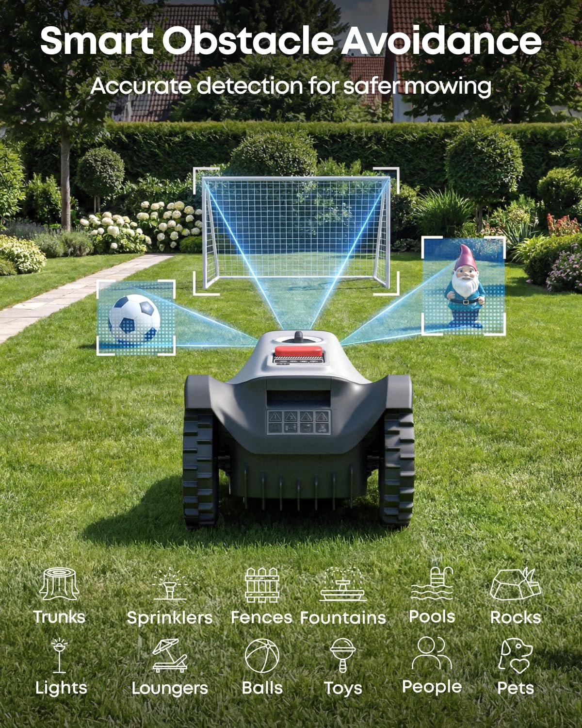 eufy C15 Robot Lawn Mower with Garage – Wire-Free AI Vision Robotic Mower for Lawns up to 5,400 sq ft - Image 5