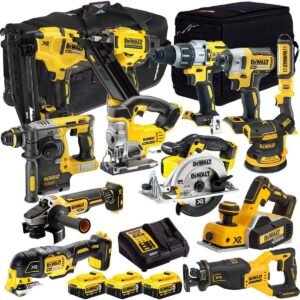 DEWALT 20V MAX XR 13 Tool Combo Kit with 3 x 5.0Ah Batteries, Charger & Tool Bags (T4TKIT-12846)