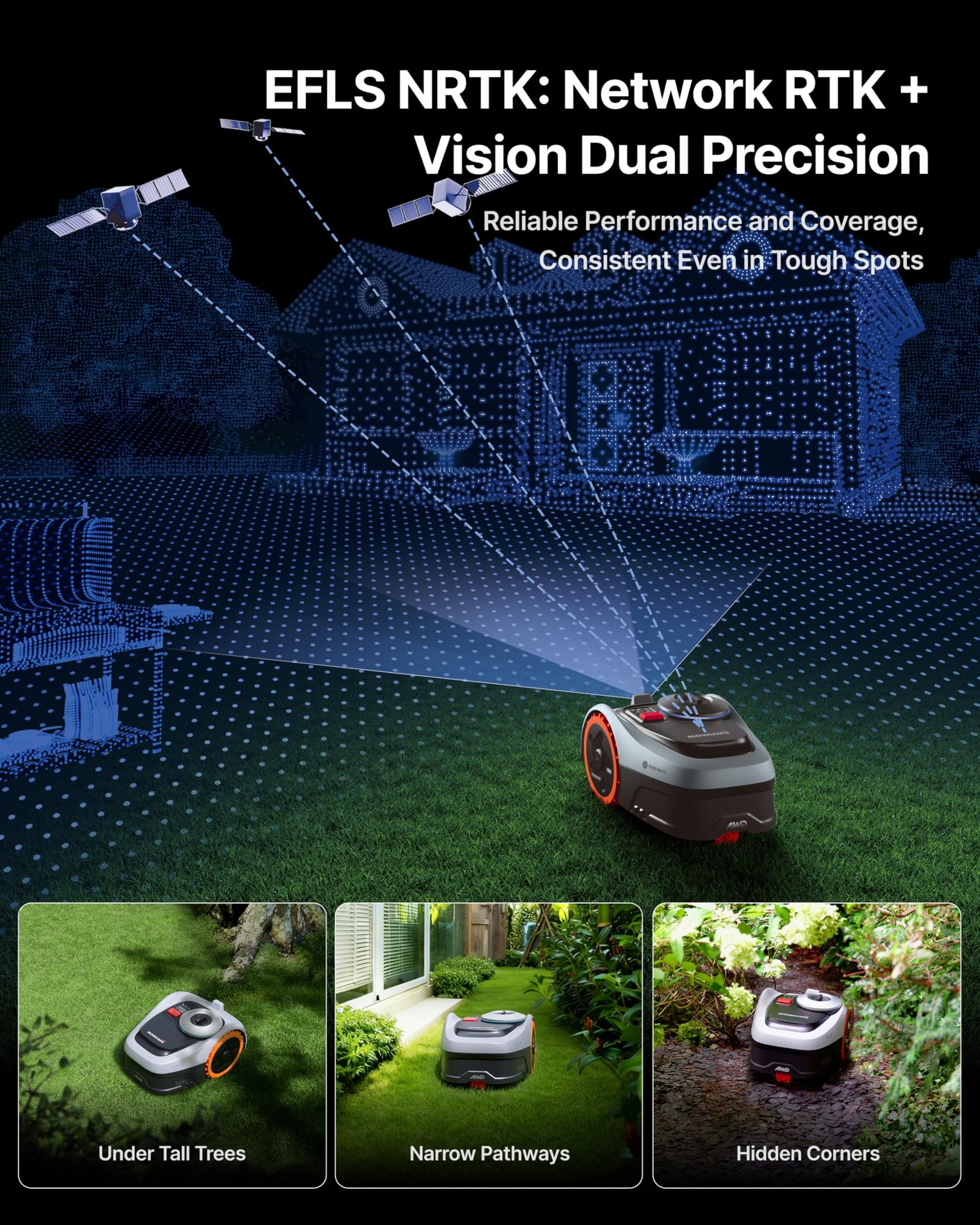 Segway Navimow i208 AWD Robot Lawn Mower – Wire-Free All-Wheel Drive Robotic Mower for Lawns up to 0.2 Acre - Image 5