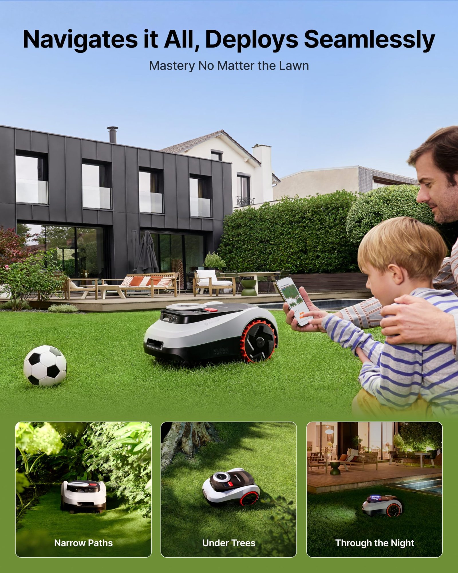 Segway Navimow i215 LiDAR Robot Lawn Mower – Wire-Free LiDAR Robotic Mower for Lawns up to 0.37 Acre - Image 4