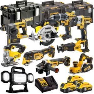 DEWALT 20V MAX XR 10 Tool Combo Kit with 3 x 5.0Ah Batteries, Charger & ToughSystem Box (DCKT4T10P13)