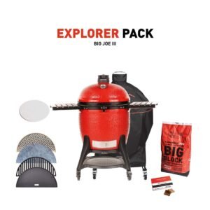 Kamado Joe Big Joe III Charcoal Grill & Smoker with Explorer Pack – 24 in Ceramic Kamado Grill