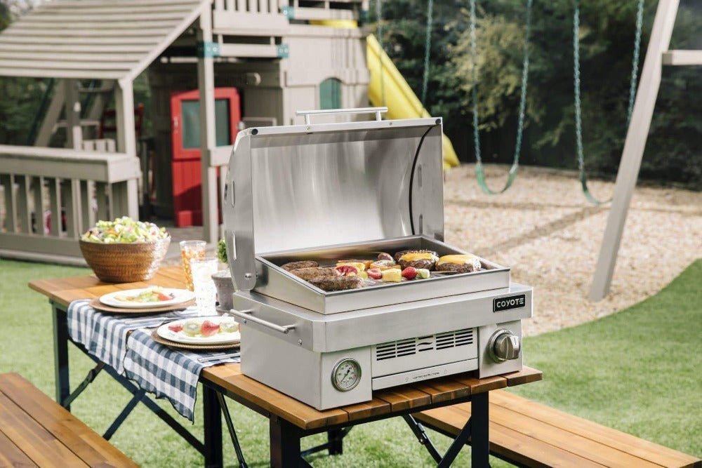 Coyote 25 in Portable Gas Grill – Stainless Steel Tabletop BBQ Grill - Image 4