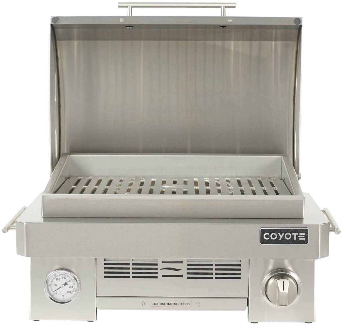 Coyote 25 in Portable Gas Grill – Stainless Steel Tabletop BBQ Grill - Image 2