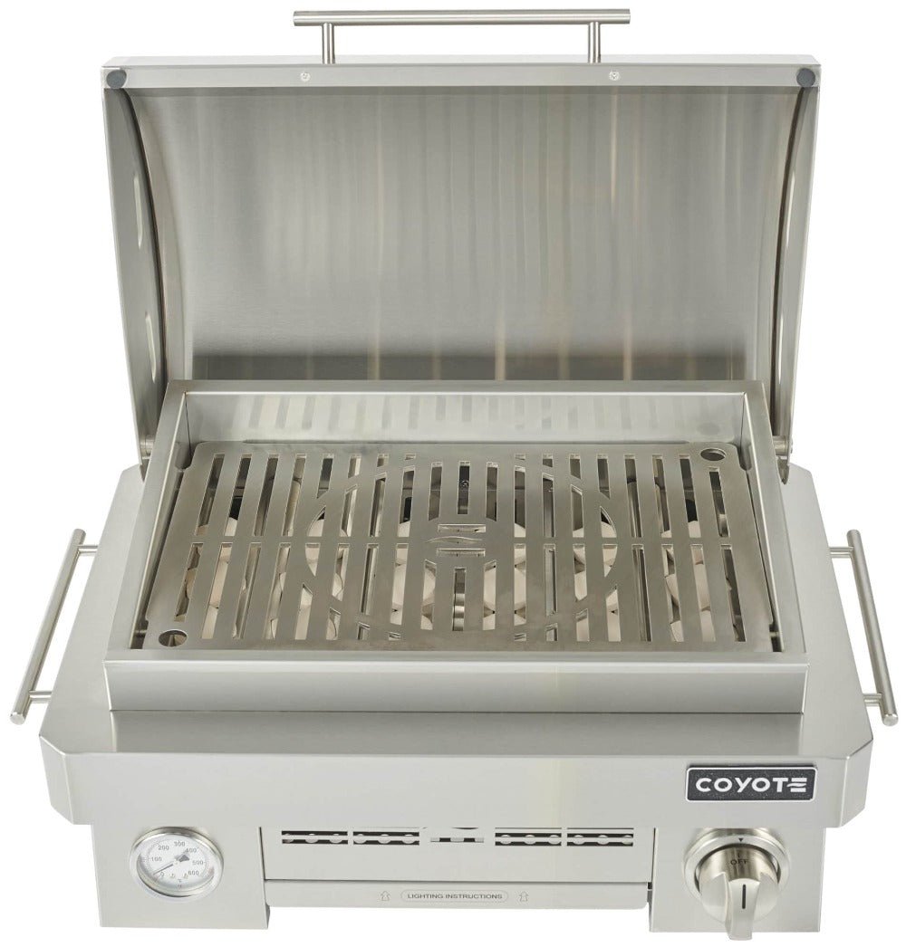 Coyote 25 in Portable Gas Grill – Stainless Steel Tabletop BBQ Grill - Image 3
