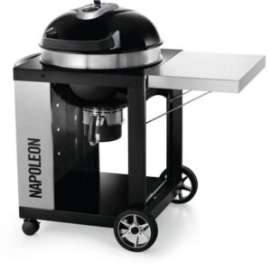 Napoleon PRO Cart 22 in Charcoal Kettle Grill – Stainless Steel Charcoal BBQ Grill with Cart