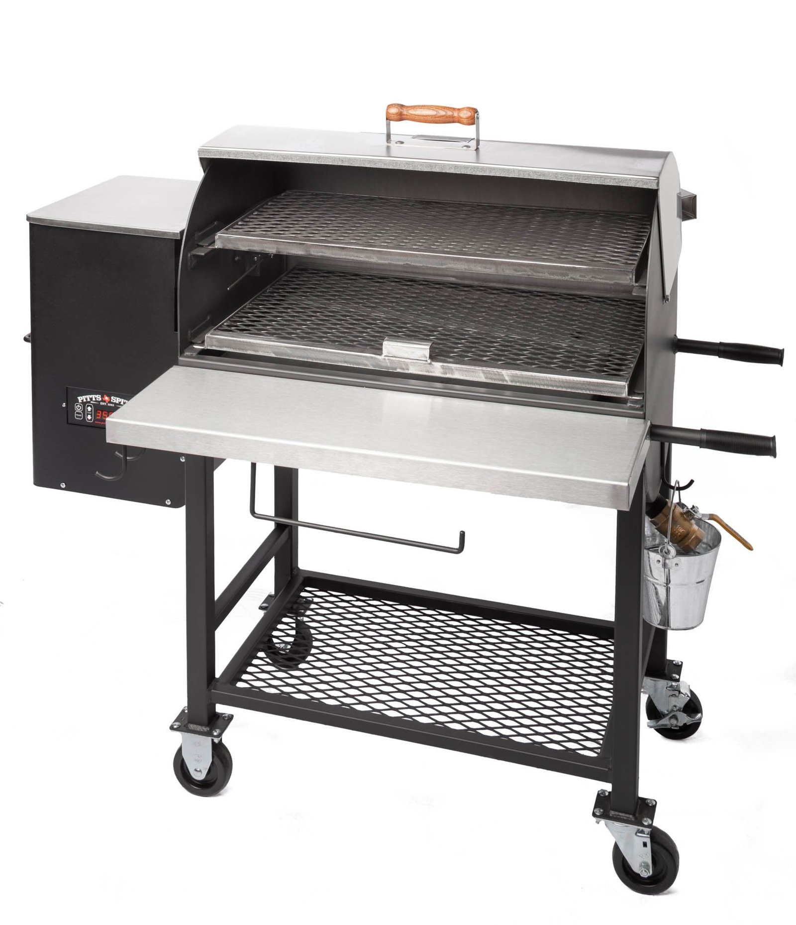 Pitts & Spitts Maverick 850 Wood Pellet Grill & Smoker with Wheel Upgrade – Stainless Steel - Image 2