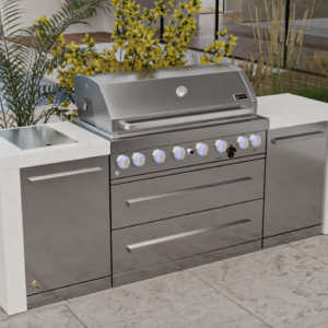 Mont Alpi 805 Deluxe 6-Burner Outdoor Kitchen Island – 94 in Stainless Steel Gas Grill Island (MAi805-D)
