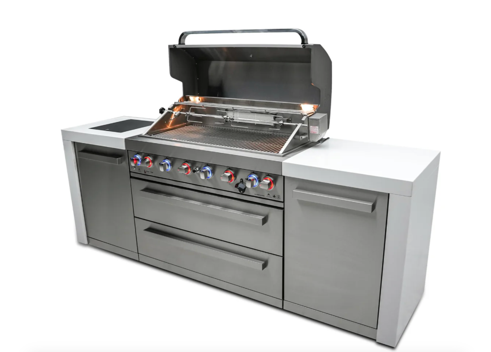 Mont Alpi 805 Deluxe 6-Burner Outdoor Kitchen Island – 94 in Stainless Steel Gas Grill Island (MAi805-D) - Image 2