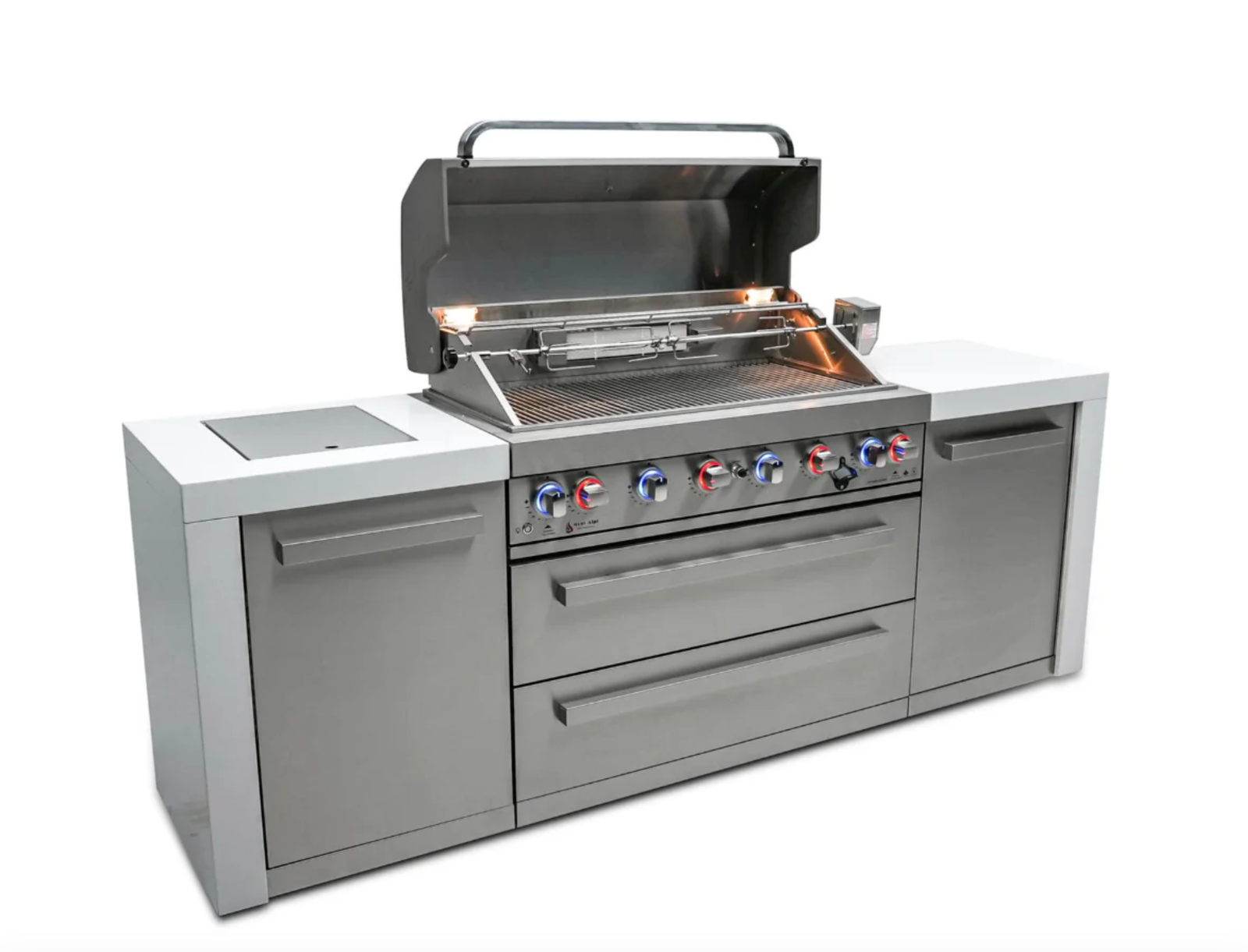 Mont Alpi 805 Deluxe 6-Burner Outdoor Kitchen Island – 94 in Stainless Steel Gas Grill Island (MAi805-D) - Image 3