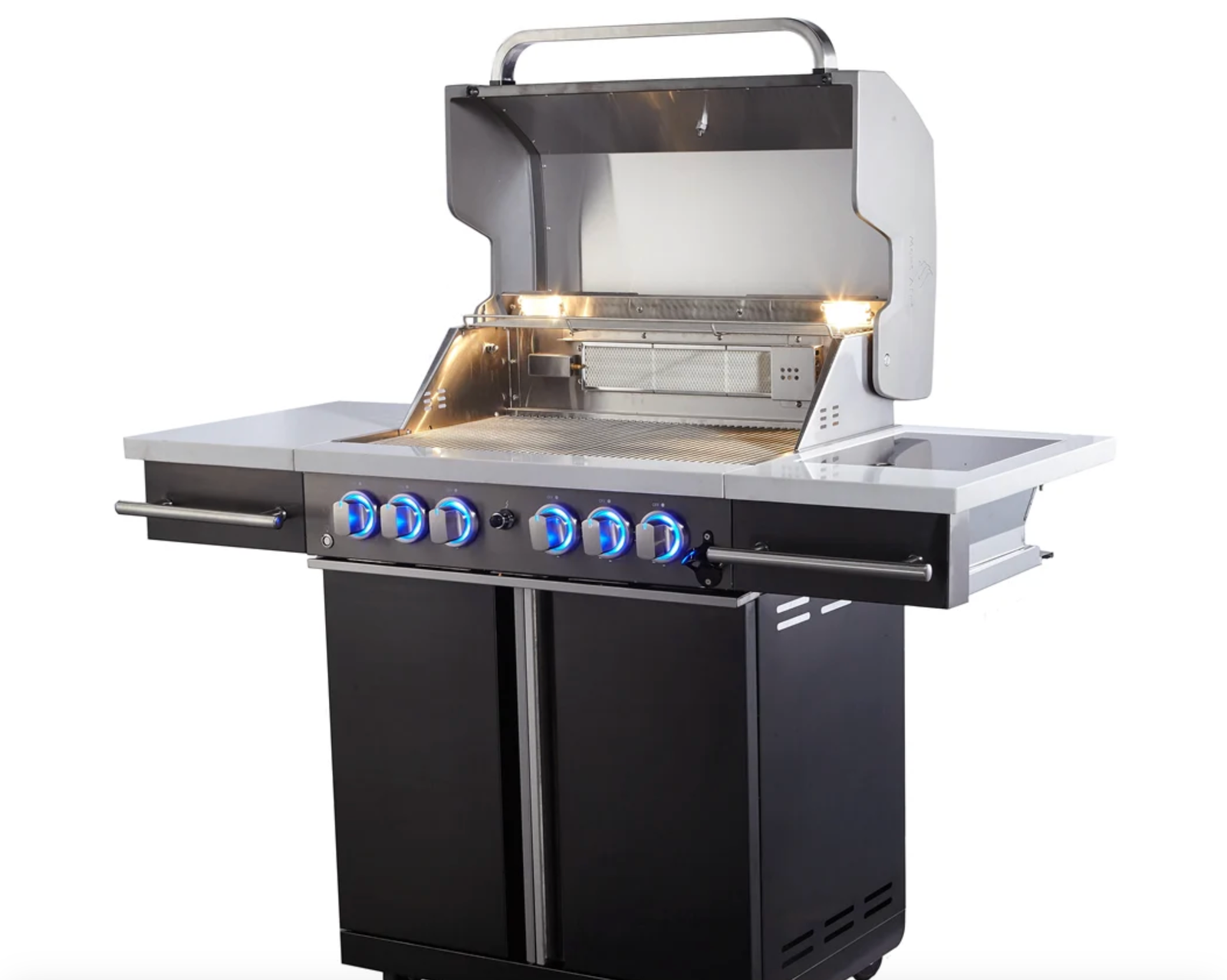 Mont Alpi Supreme 470 Carted Gas Grill – Stainless Steel 4-Burner BBQ Grill with Side Burner (S-470) - Image 3