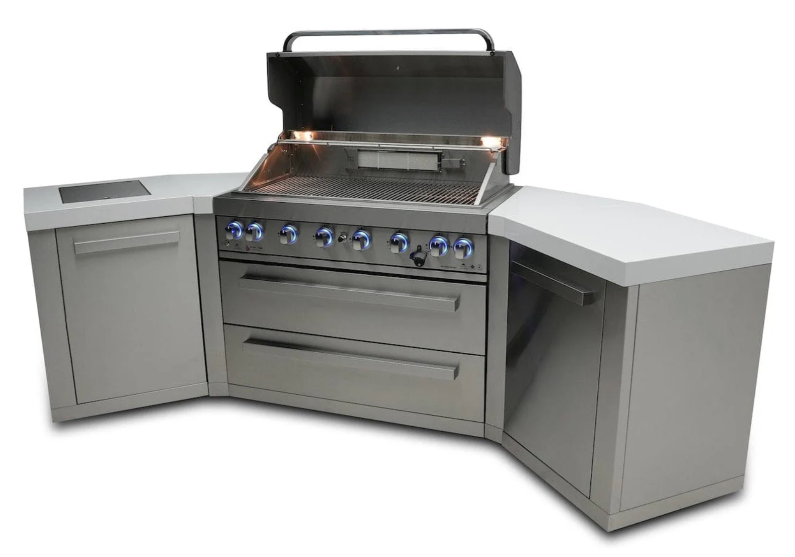 Mont Alpi 805 Outdoor Kitchen Island with Two 45° Corners – 6-Burner Stainless Steel Gas Grill - Image 2